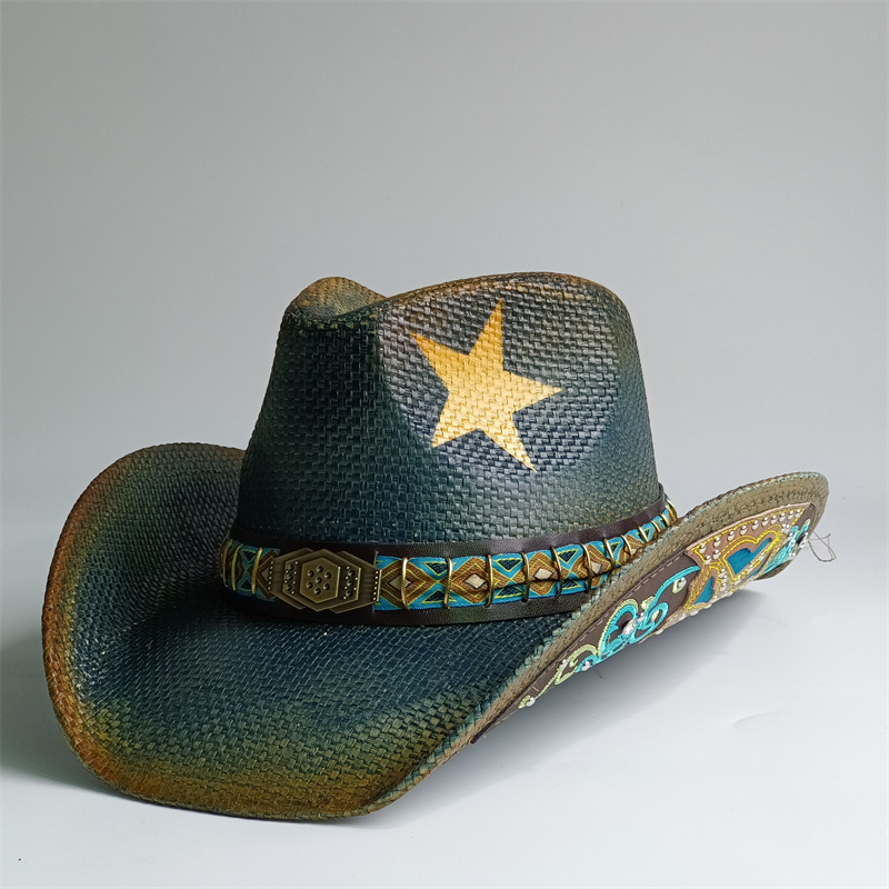 Cowboy Hat Straw - 2026년형 두꺼운 나이트 카우보이 모자 소녀