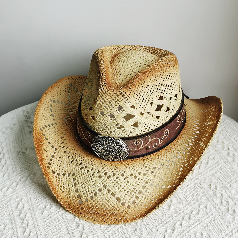 새로운 남성 카우보이 밀짚모자 여성 패션 넓은 챙 밀짚 - Cowboy Hat Straw 리뷰 및 가격