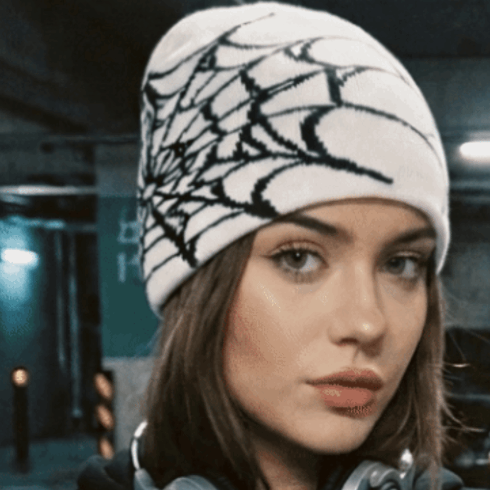 힙합 스타일의 부드러운 거미줄 패턴 비니, 신축성 있는 - Beanie Cuffed Knit 리뷰 및 가격