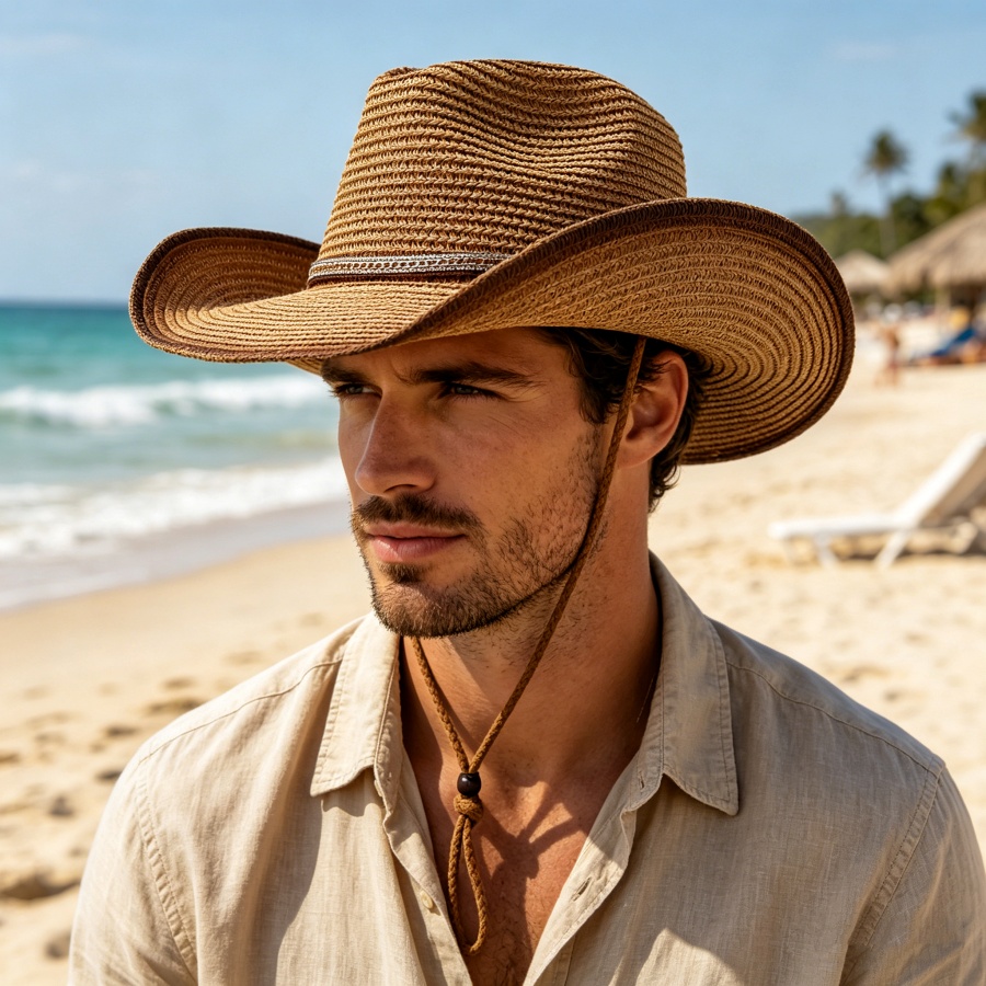 레트로 웨스턴 카우보이 그라데이션 밀짚모자, 내장형 방 - Cowboy Hat Straw 리뷰 및 가격