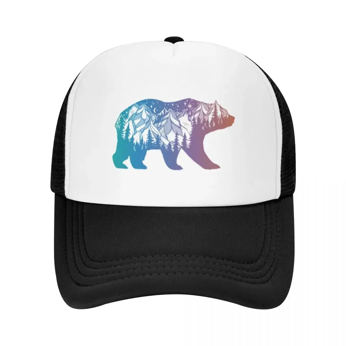 캘리포니아 곰과 산 풍경 나무 하이킹 메쉬 야구 모자  - Trucker Cap Mesh 리뷰 및 가격