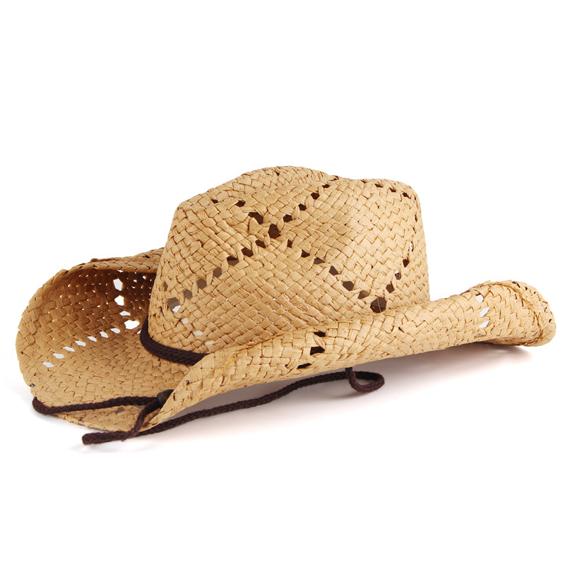 유니섹스 여성 남성 레트로 할로우 아웃 통기성 와이드  - Cowboy Hat Straw 리뷰 및 가격