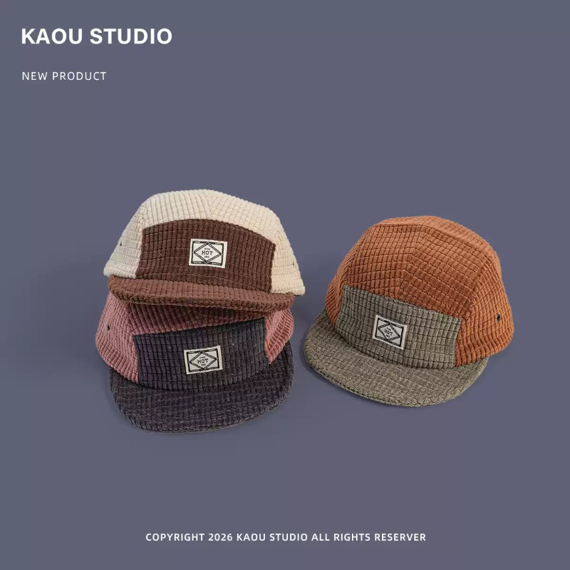 남녀 공용 컬러 블록 패치워크 코듀로이 소재 5패널 야 - Corduroy Cap 5 Panel 리뷰 및 가격